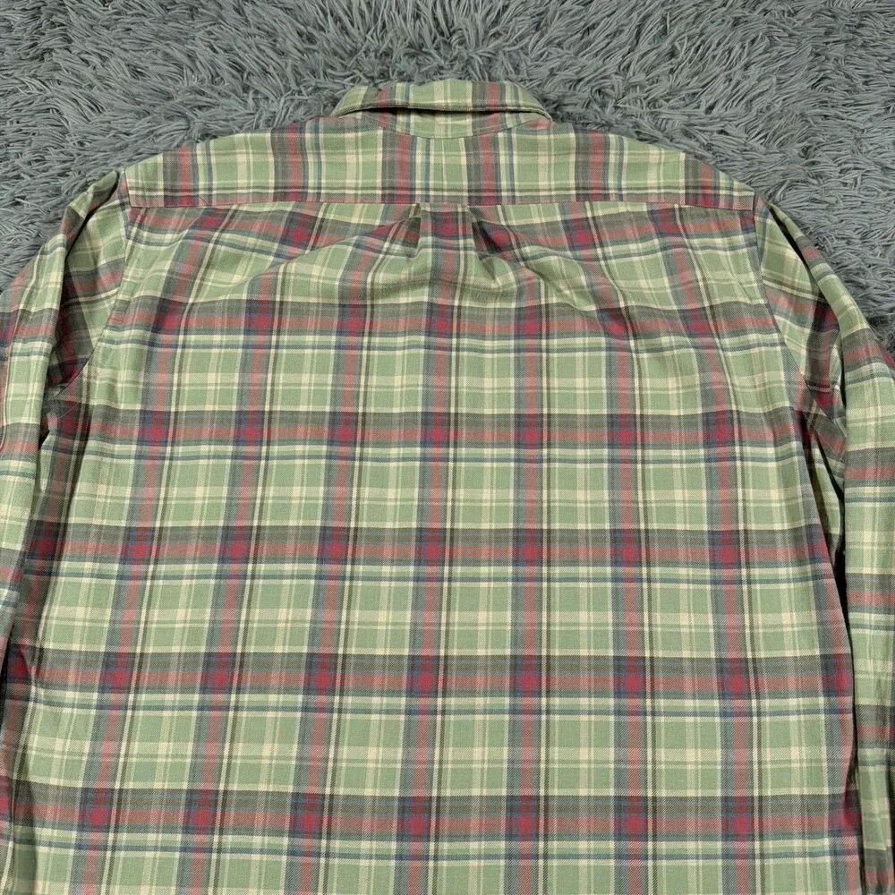 Polo Ralph Lauren Shirt Large Green Blue Button Down Plaid Classic Fit Mens